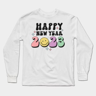 Groovy Happy New Year 2023 Long Sleeve T-Shirt